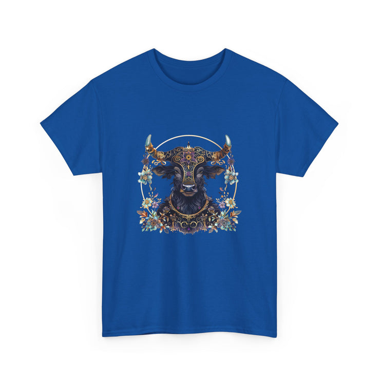 Boho Bull Graphic Tee | Unisex Heavy Cotton T-Shirt | Festival Wear, Gift for Nature Lovers, Casual Outfit, Animal Art