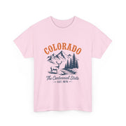 Colorado Adventure Unisex Heavy Cotton Tee, Outdoor Shirt, Gift for Nature Lovers, Travel Tee, USA State Design