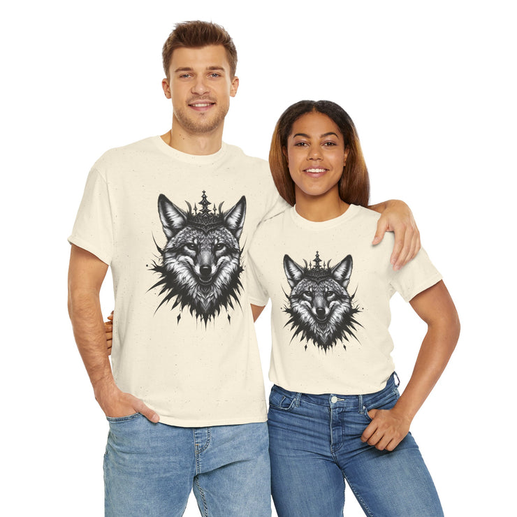 Wolf Head Graphic Unisex Heavy Cotton Tee, Cool Graphic Tee, Animal Lover Gift, Casual Summer Wear, Adventure T-Shirt
