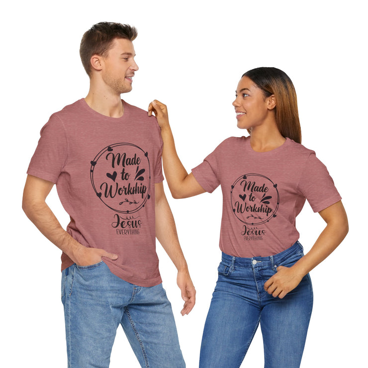 Christian Faith Tee - Made to Worship, Inspirational Shirt for Church, Faith-Based Gift, Bible Verse Apparel,