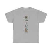 Colorful Cartoon Animal Unisex Heavy Cotton Tee - Gift for Animal Lovers, Cute T-Shirt for Kids & Adults, Fun Birthday, Casual Wear