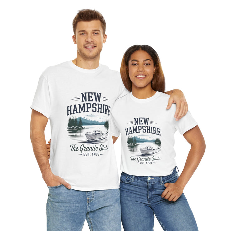 New Hampshire Adventure Tee - Unisex Heavy Cotton Tee, Vintage State Shirt, Nature Lover Gift, USA States Design