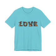 Love Typography Unisex Tee, Casual Love Shirt, Gift for Her, Heartfelt Tee, Valentine's Day Gift, Halloween Design