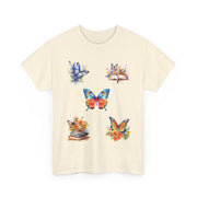 Butterfly Blossom Unisex Cotton Tee, Vibrant Nature Shirt, Gift for Nature Lovers, Spring Fashion Top, Garden Party Tee