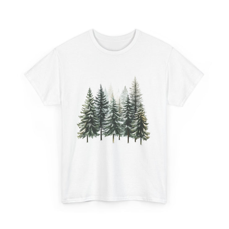 Nature-Inspired Unisex Heavy Cotton Tee, Forest T-Shirt, Outdoor Lifestyle Apparel, Eco-Friendly Gift, Casual Wear, Nature Lover's Top