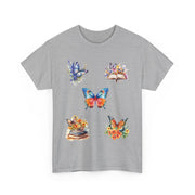 Butterfly Blossom Unisex Cotton Tee, Vibrant Nature Shirt, Gift for Nature Lovers, Spring Fashion Top, Garden Party Tee