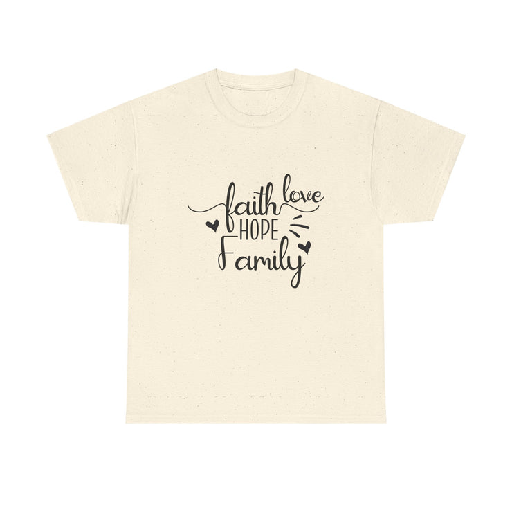 Faith, Hope, Love Family Tee - Unisex Heavy Cotton Shirt for Family Gatherings, Gifts, Celebrations, Casual Wear