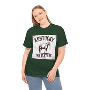 Kentucky Heritage Unisex Heavy Cotton Tee, Vintage Graphic Shirt, Horse Lover Gift, Authentic State Pride Apparel, Casual Everyday Wear, USA States Design