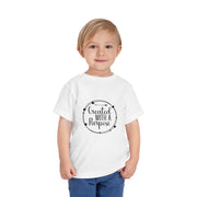 Toddler Purposeful Tee: Created with a Purpose, Kids Summer Shirt, Gift for Toddlers, Motivational Kids T-Shirt, Youth Casual Wear
