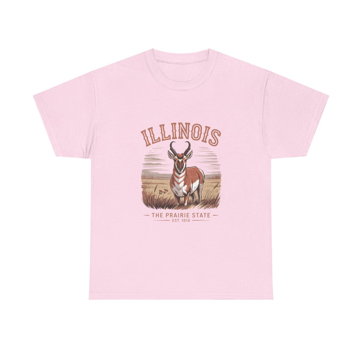 Illinois Prairie State Tee, Vintage Graphic T-Shirt, Unisex Casual Wear, Gift for Nature Lovers, Travel Souvenir, USA States Design