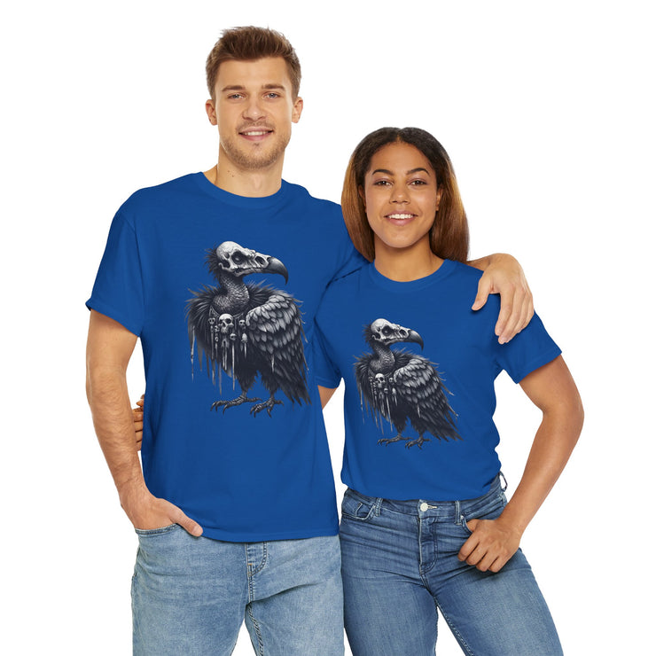 Gothic Vulture Tee, Unisex Heavy Cotton T-Shirt, Edgy Graphic Shirt for Music Lovers, Halloween T-Shirt, Alternative Fashion