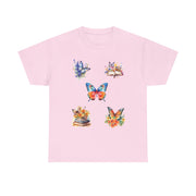 Butterfly Blossom Unisex Cotton Tee, Vibrant Nature Shirt, Gift for Nature Lovers, Spring Fashion Top, Garden Party Tee
