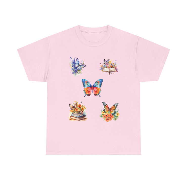Butterfly Blossom Unisex Cotton Tee, Vibrant Nature Shirt, Gift for Nature Lovers, Spring Fashion Top, Garden Party Tee