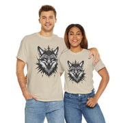 Wolf Head Graphic Unisex Heavy Cotton Tee, Cool Graphic Tee, Animal Lover Gift, Casual Summer Wear, Adventure T-Shirt