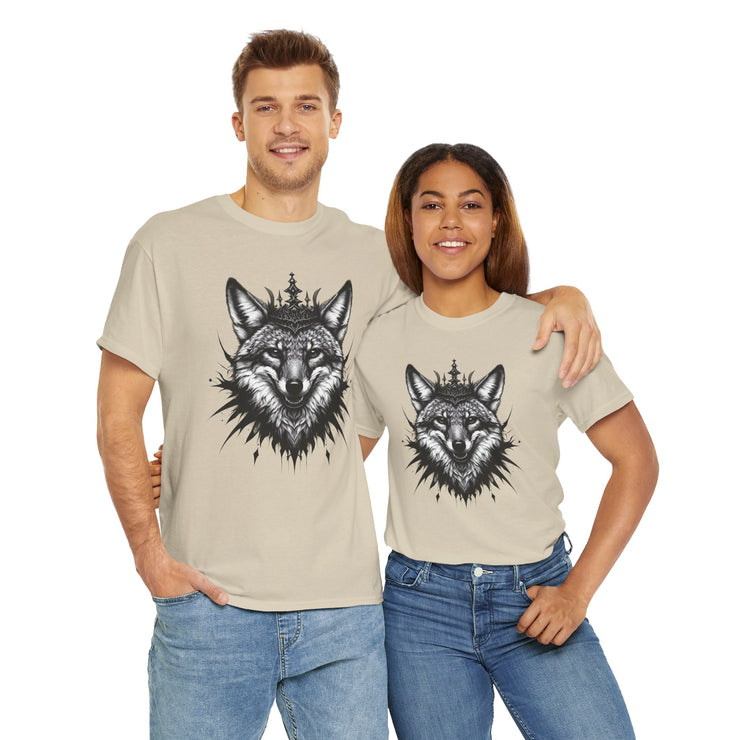 Wolf Head Graphic Unisex Heavy Cotton Tee, Cool Graphic Tee, Animal Lover Gift, Casual Summer Wear, Adventure T-Shirt