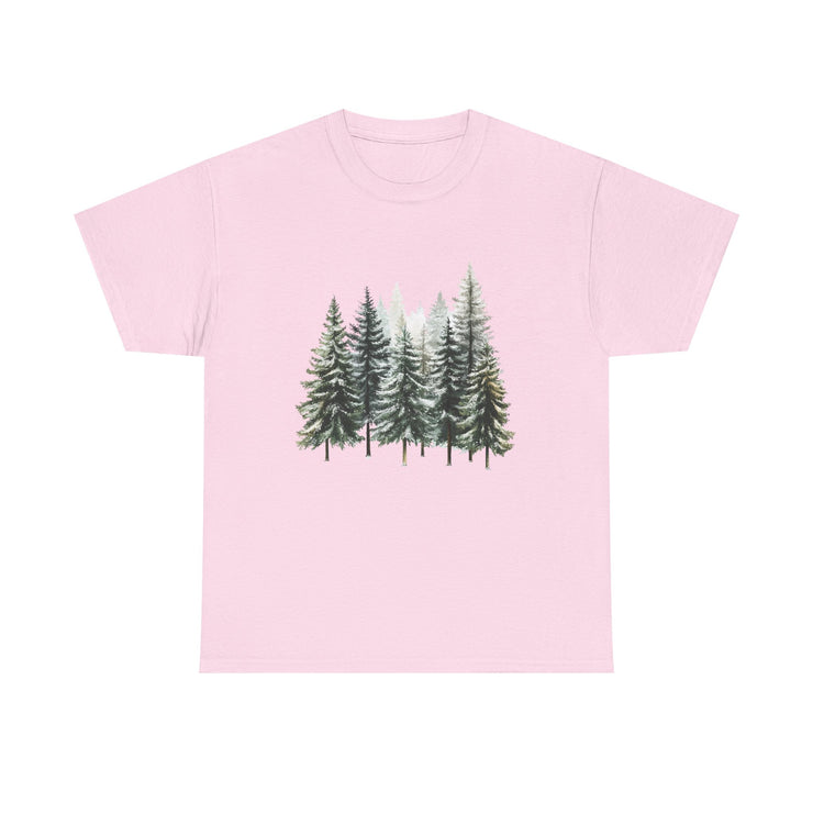 Nature-Inspired Unisex Heavy Cotton Tee, Forest T-Shirt, Outdoor Lifestyle Apparel, Eco-Friendly Gift, Casual Wear, Nature Lover's Top