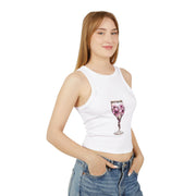 Floral Cocktail Tank Top, Women's Summer Top, Cute Crop Top, Beachwear, Party Outfit, Gift for Her