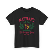 Maryland Heritage Tee | Unisex Cotton Shirt, Old Line State Apparel, Travel Souvenir, Gift for Maryland Lovers, Vintage Maryland Design,USA States Design