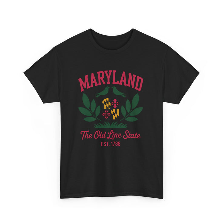 Maryland Heritage Tee | Unisex Cotton Shirt, Old Line State Apparel, Travel Souvenir, Gift for Maryland Lovers, Vintage Maryland Design,USA States Design