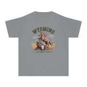 Wyoming Horse Youth Tee, Casual T-Shirt, Kids Graphic Tee, USA States Design, Horse Lover Gift, State Pride Apparel