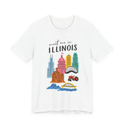 Illinois Graphic Tee | Unisex Short Sleeve T-Shirt, Illinois Souvenir Shirt, Travel Gift, Casual Wear, USA States Design
