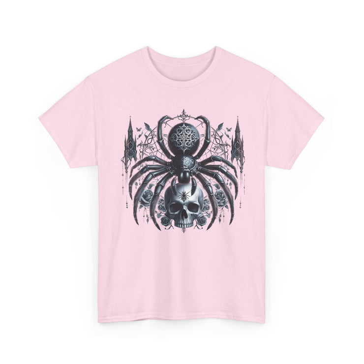 Gothic Spider Graphic Tee | Unisex Heavy Cotton Tee, Halloween Shirt, Alternative Fashion, Edgy Apparel, Gift for Her/Him