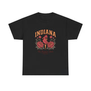 Indiana Floral T-Shirt, Unisex Heavy Cotton Tee for Hoosier State Lovers, Casual Wear, Gift for Indiana Residents, Summer Style