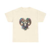 Bohemian Ram Heart Tee, Unisex Shirt, Festival Wear, Nature Lover Gift, Eco-Friendly Fashion, Gift for Him/Her
