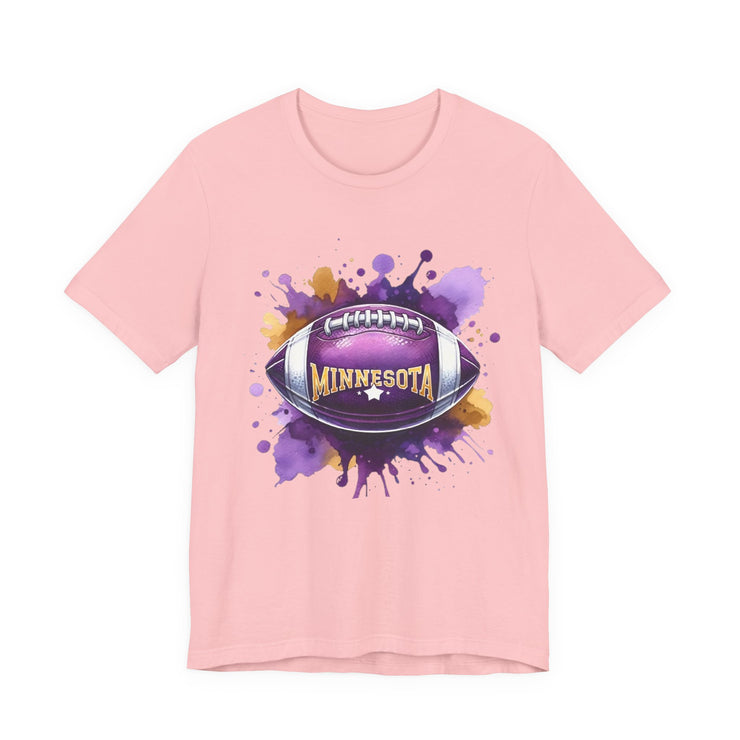 Minnesota Football Splash Tee, Unisex Short Sleeve, Sports Fan Shirt, Game Day Apparel, Football Design, Sports Design