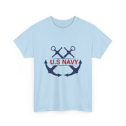 Navy Style Unisex Heavy Cotton Tee, U.S. Navy Tee, Military Pride Shirt, Veteran's Gift, Casual Wear