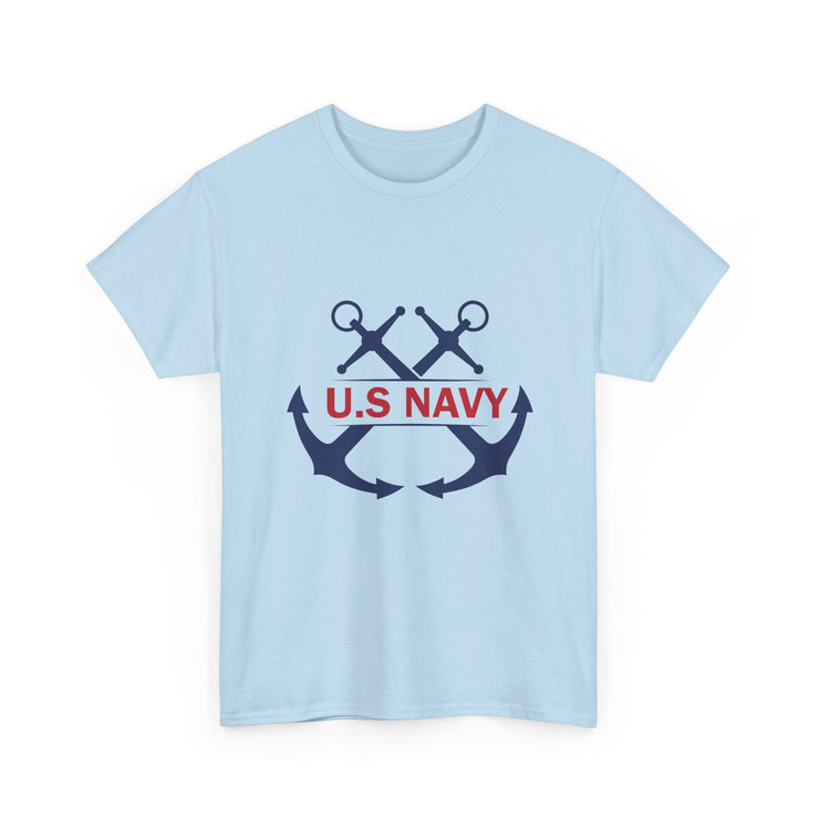 Navy Style Unisex Heavy Cotton Tee, U.S. Navy Tee, Military Pride Shirt, Veteran's Gift, Casual Wear