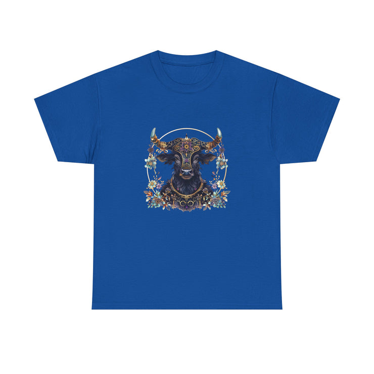 Boho Bull Graphic Tee | Unisex Heavy Cotton T-Shirt | Festival Wear, Gift for Nature Lovers, Casual Outfit, Animal Art