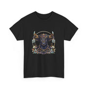 Boho Bull Graphic Tee | Unisex Heavy Cotton T-Shirt | Festival Wear, Gift for Nature Lovers, Casual Outfit, Animal Art