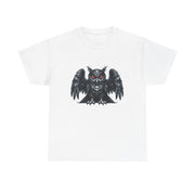 Owl Skull Graphic Tee, Unisex Heavy Cotton T-Shirt, Edgy Apparel for Halloween, Casual Wear, Gift for Gothic Style Lovers