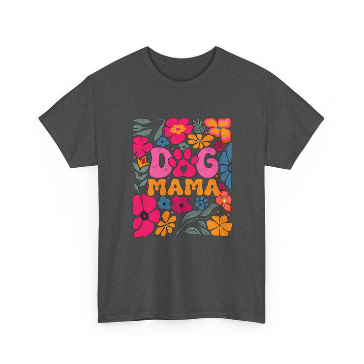 Dog Mama Floral Tee, Cute Dog Mom T-Shirt, Flower Design Unisex Cotton Shirt, Pet Lover Gift,