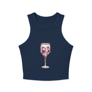 Floral Cocktail Tank Top, Women's Summer Top, Cute Crop Top, Beachwear, Party Outfit, Gift for Her