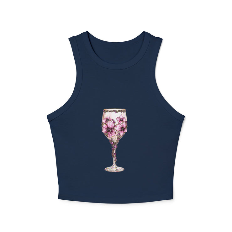 Floral Cocktail Tank Top, Women's Summer Top, Cute Crop Top, Beachwear, Party Outfit, Gift for Her