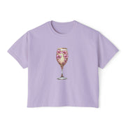 Floral Glam Women's Boxy Tee, Summer Casual Top, Gift for Her, Party Wear, Trendy Graphic Shirt Women T-Shirt