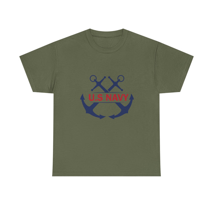 Navy Style Unisex Heavy Cotton Tee, U.S. Navy Tee, Military Pride Shirt, Veteran's Gift, Casual Wear