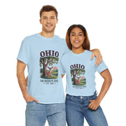 Ohio Vintage Graphic Tee, Unisex Cotton Shirt, Buckeye State Gift, Nature Lover Tee, Casual Wear, Ohio Pride Clothing, USA States Design