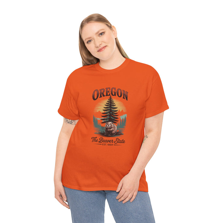 Oregon Graphic Tee - Vintage Style Unisex Cotton T-Shirt, Great for Nature Lovers, Casual Wear, USA States Design
