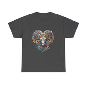 Bohemian Ram Heart Tee, Unisex Shirt, Festival Wear, Nature Lover Gift, Eco-Friendly Fashion, Gift for Him/Her