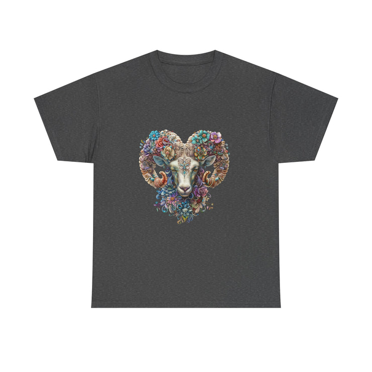 Bohemian Ram Heart Tee, Unisex Shirt, Festival Wear, Nature Lover Gift, Eco-Friendly Fashion, Gift for Him/Her