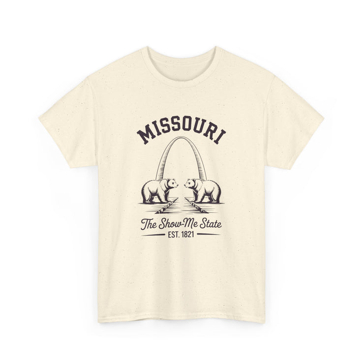 Missouri Bears Unisex Heavy Cotton Tee, Gift for Missouri Residents, State Pride Shirt, Casual Wear, Summer Tee, Vintage Style T-Shirt