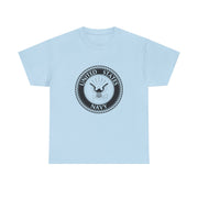 US Navy Emblem Unisex Heavy Cotton Tee | Military Apparel, Casual Wear, Gift for Veterans, Patriotic Shirt, Marine Life