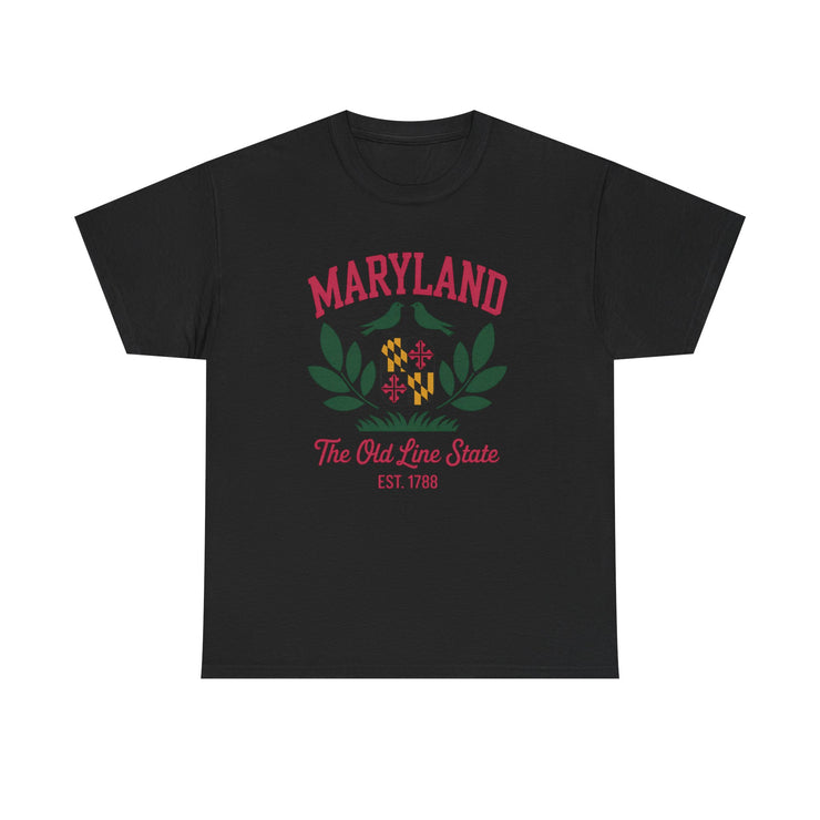 Maryland Heritage Tee | Unisex Cotton Shirt, Old Line State Apparel, Travel Souvenir, Gift for Maryland Lovers, Vintage Maryland Design,USA States Design