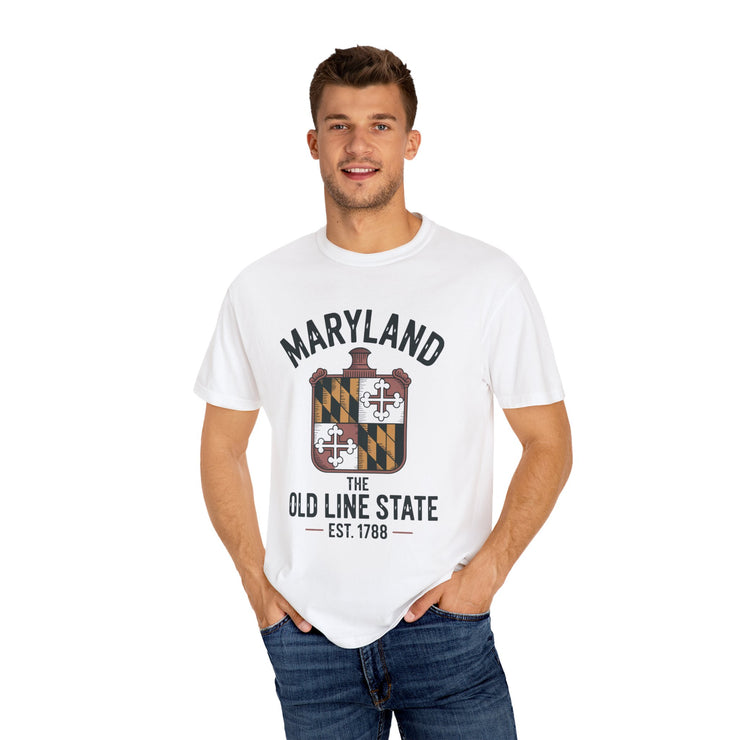 Maryland Pride Unisex Garment-Dyed T-shirt, Vintage Maryland Shirt, Maryland State Pride Tee, Gift for Marylanders, USA States Design