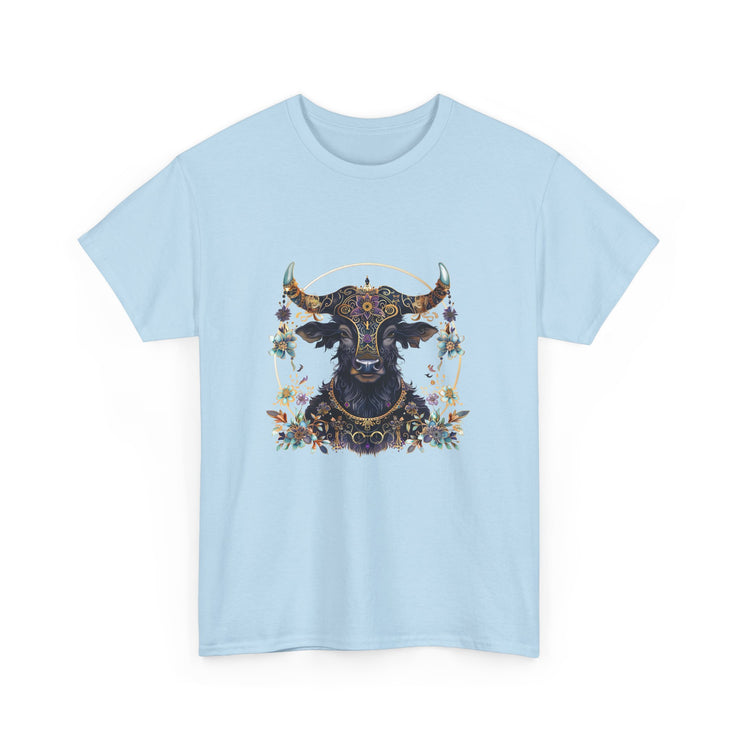 Boho Bull Graphic Tee | Unisex Heavy Cotton T-Shirt | Festival Wear, Gift for Nature Lovers, Casual Outfit, Animal Art