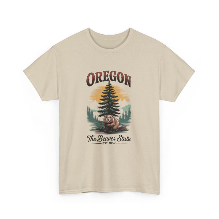 Oregon Graphic Tee - Vintage Style Unisex Cotton T-Shirt, Great for Nature Lovers, Casual Wear, USA States Design