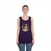 Dog Lover's Unisex Heavy Cotton Tank Top - Cute Pet Art, Custom Gift for Dog Owners, Summer Casual Wear, Animal Lover Apparel